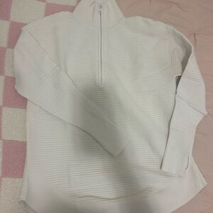 Women's White Half-Zip Sweatshirt